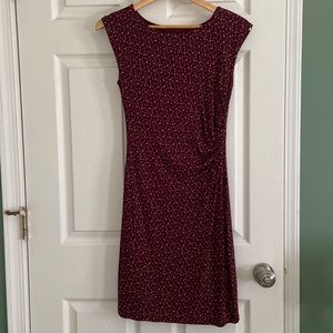 LOFT RICH FALL COLORS! knit XS. Burgundy w/gold. Cap sleeves.Excellent cond